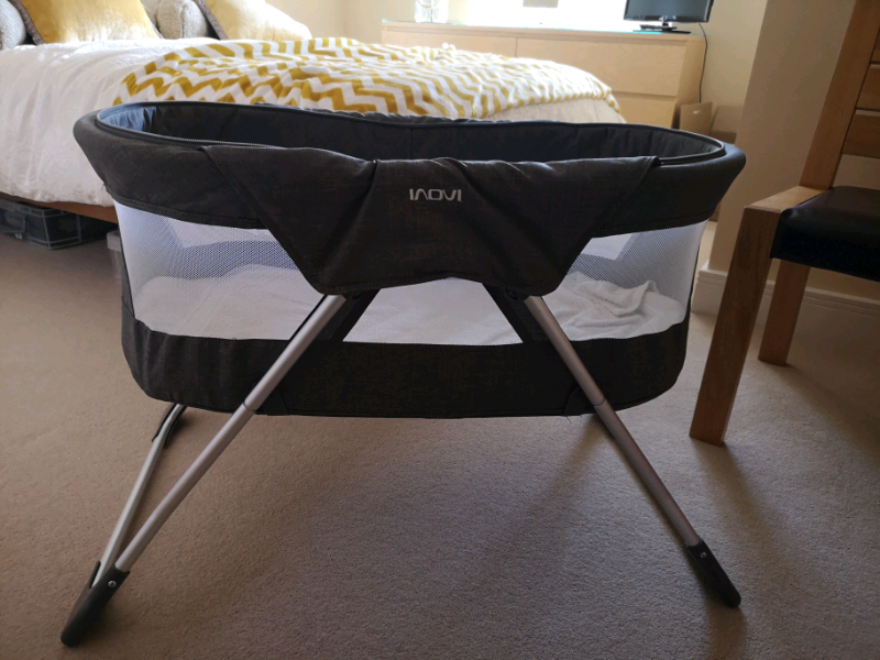 inovi cocoon folding moses crib travel cot grey